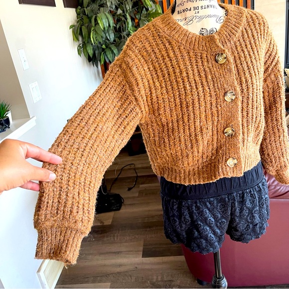 Zara 100% Polyester Brown Button Down Knitted Sweater for Girls Size 11-12 - Picture 13 of 13